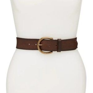 IBNWT FRYE Flat Panel Leather Belt, Brown Sz L